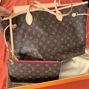 Louis Vuitton Neverfull Handbag Purse Set